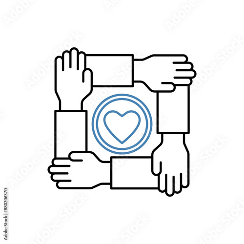 sense of belonging concept line icon. Simple element illustration. 
sense of belonging concept outline symbol design.