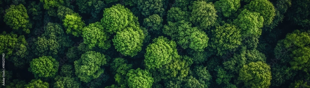 Aerial View of Lush Green Forest Canopy