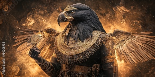 horus egyptian falcon god of kingship, healing, protection, and the sky
