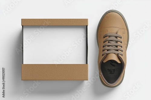 Shoe Box Mockup on Isolated white Background created with Generative AI