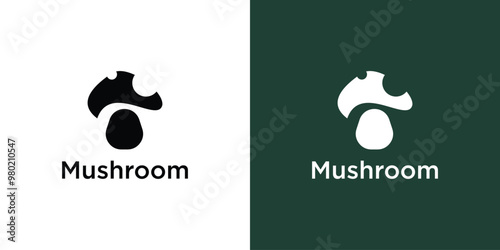 Creative fresh mushroom logo design with unique concept premium vector