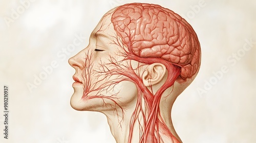 36. Detailed diagram of the cranial nerves and their functions in sensory and motor control