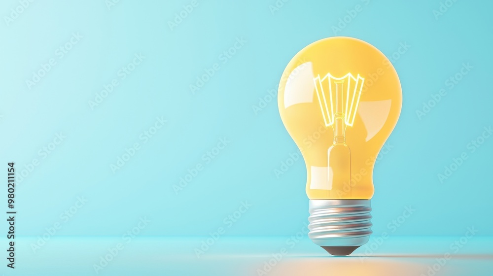 A bright yellow light bulb stands on a simple background, symbolizing innovation, creativity, and fresh ideas. A bright yellow light bulb stands on a simple background, symbolizing innovation, creativity, and fresh ideas.