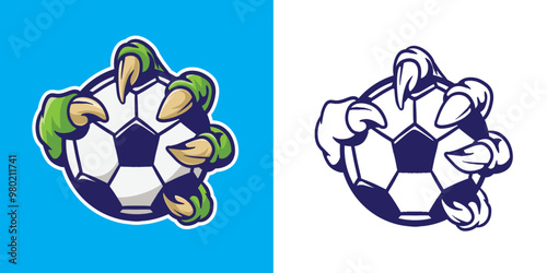 monster claw grab football good for logo, football team, sport team, etc