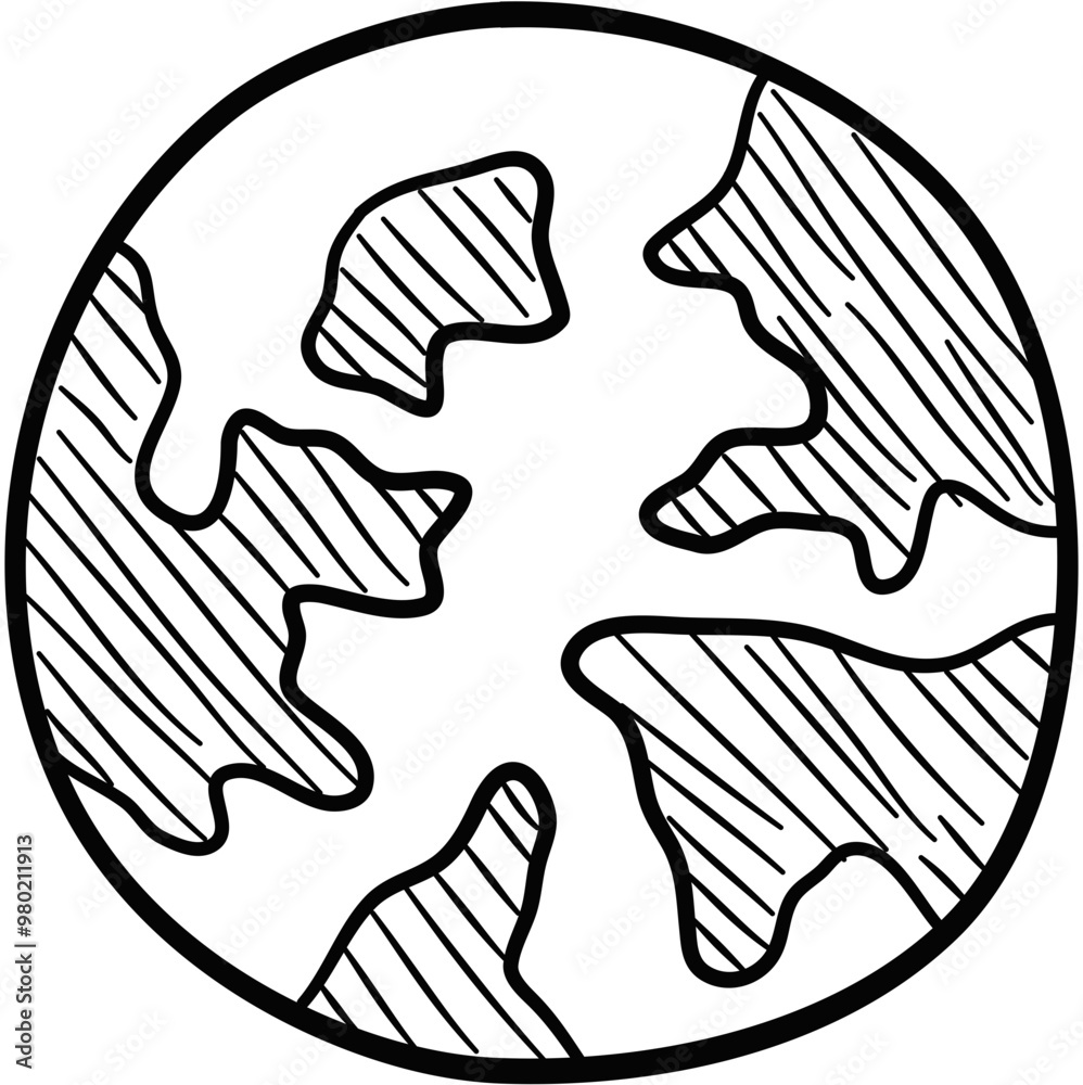 Obraz premium Hand Drawn Globe Doodle
