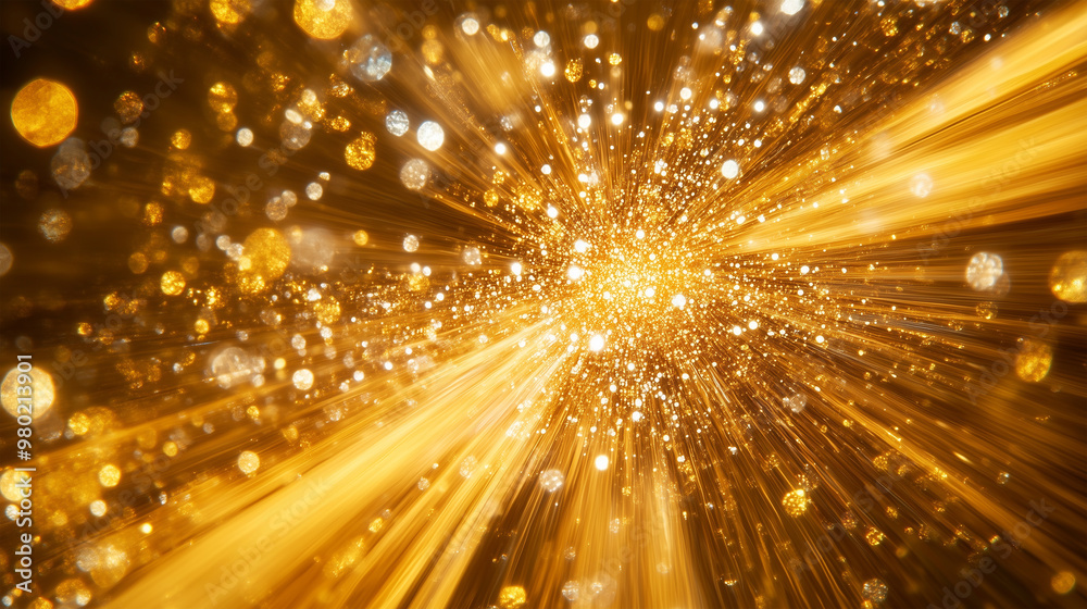 Abstract Golden Explosion with Radiant Lines and Metallic Sheen Abstract Golden Explosion with Radiant Lines and Metallic Sheen