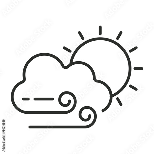 Cloud icon, Autumn symbol outline icon, editable vector illustration and transparent graphic element. Isolated on white background