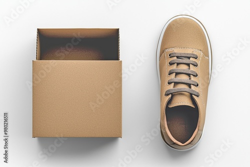 Shoe Box Mockup on Isolated white Background created with Generative AI