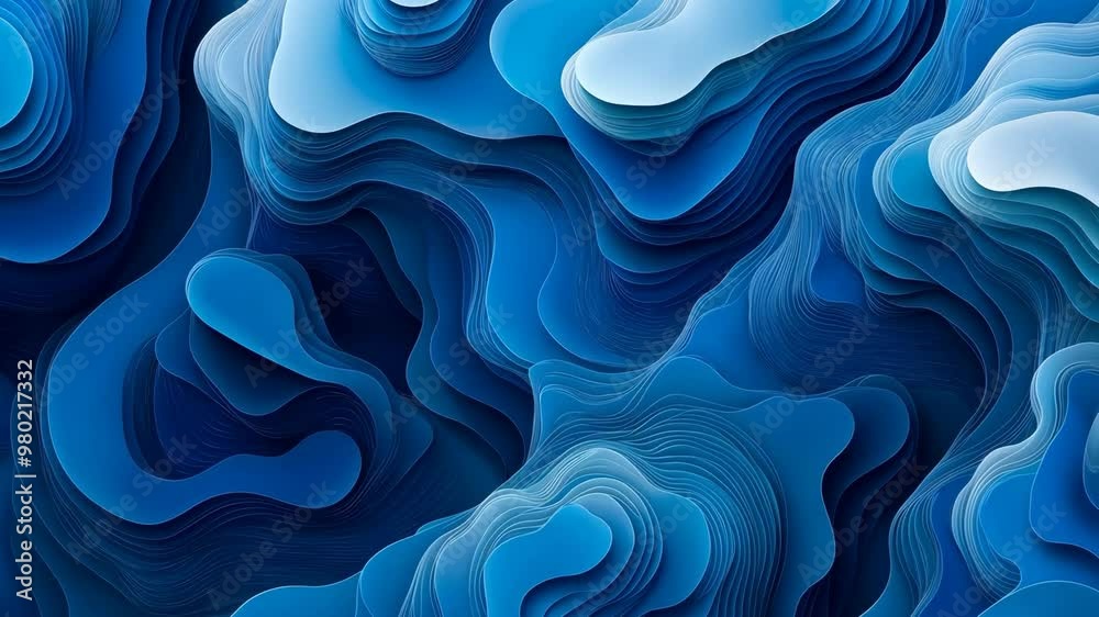 Abstract blue wave patterns in fluid design showcasing depth and movement Abstract blue wave patterns in fluid design showcasing depth and movement