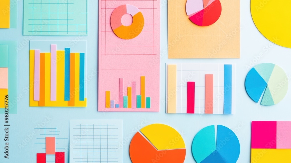 These prompts focus on different types of graphs with various colored ...