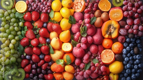 Rainbow of Fresh Fruits