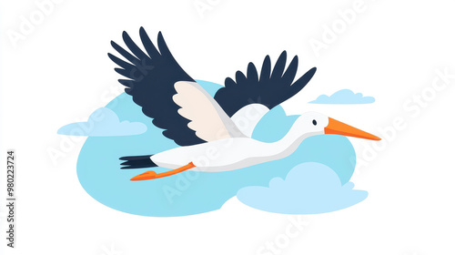 Enjoy a charming animation of a cartoon duck flapping its wings as it takes flight against a green screen backdrop. photo