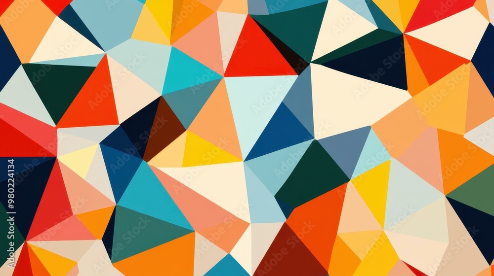 A vibrant mosaic triangle background that brings modern style and texture to life in a playful cartoon illustration. A vibrant mosaic triangle background that brings modern style and texture to life in a playful cartoon illustration.