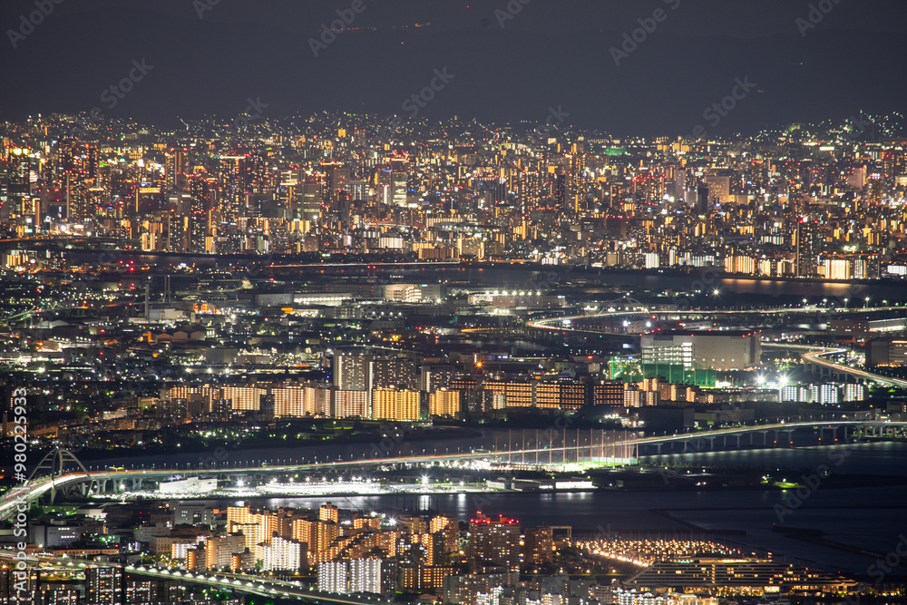 Obraz premium 摩耶山より神戸の街並みの夜景