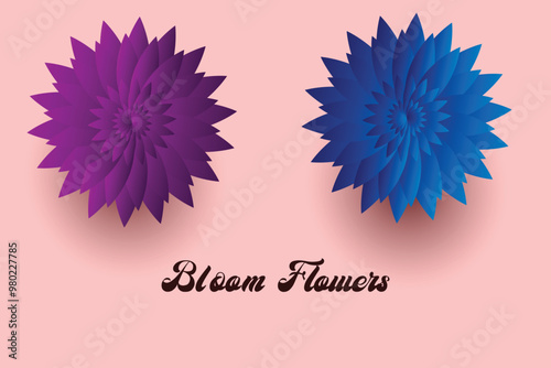 Creative colorful flower background for your design, easily editable floral wallpaper, vector art illustration