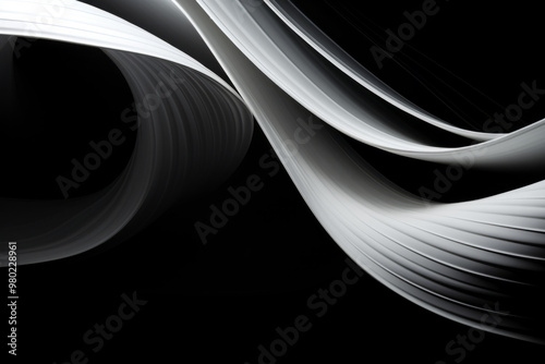 Modern Minimalist Wave Design in Monochrome Background - made with Generative AI	