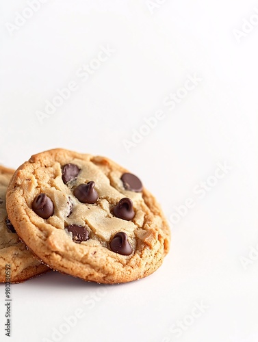 A chocolate chip cookie with a lot of chocolate chips on it