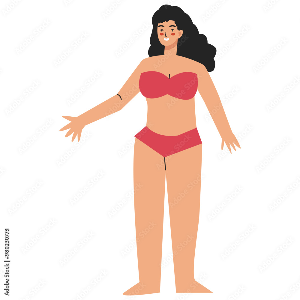 Summer Beach Activities Character Isolated on White Background. Vector Cartoon Illustration Summer Beach Activities Character Isolated on White Background. Vector Cartoon Illustration