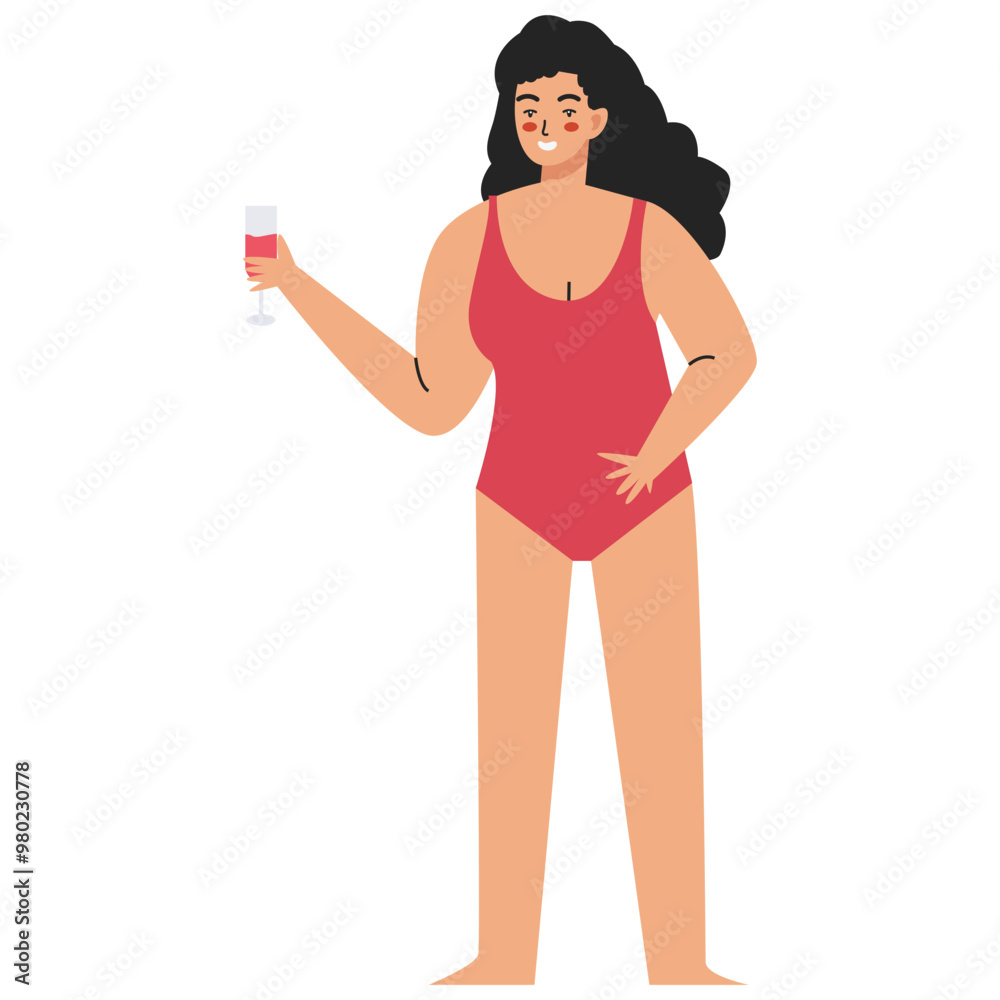 Summer Beach Activities Character Isolated on White Background. Vector Cartoon Illustration Summer Beach Activities Character Isolated on White Background. Vector Cartoon Illustration