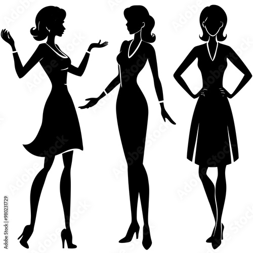 women silhouettes, silhouettes of dancing girls