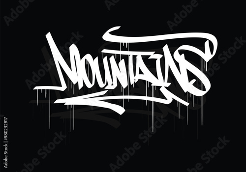 MOUNTAINS graffiti tag style design