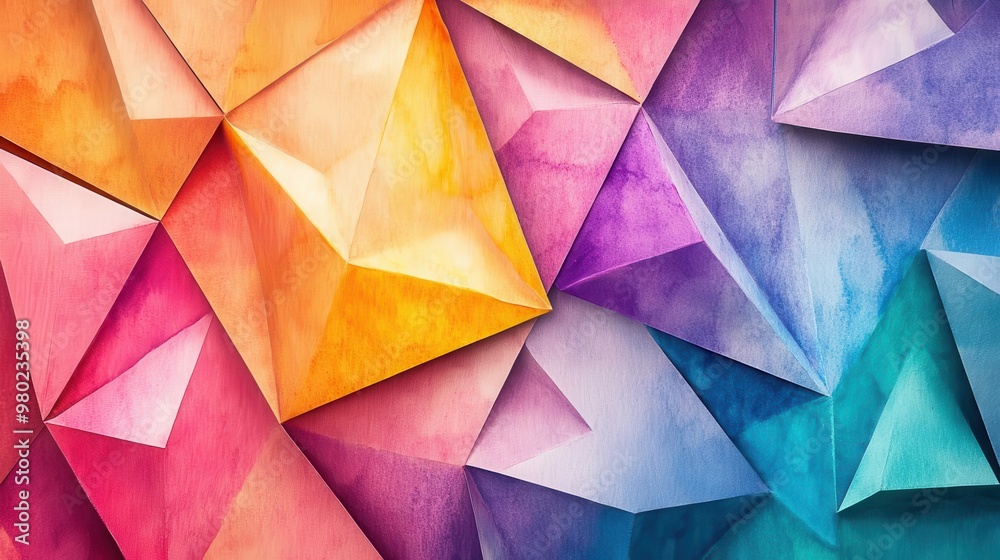 Origami craft flat design top view modern design watercolor Triadic Color Scheme Origami craft flat design top view modern design watercolor Triadic Color Scheme