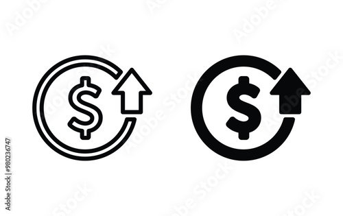 Dollar up Icon Vector