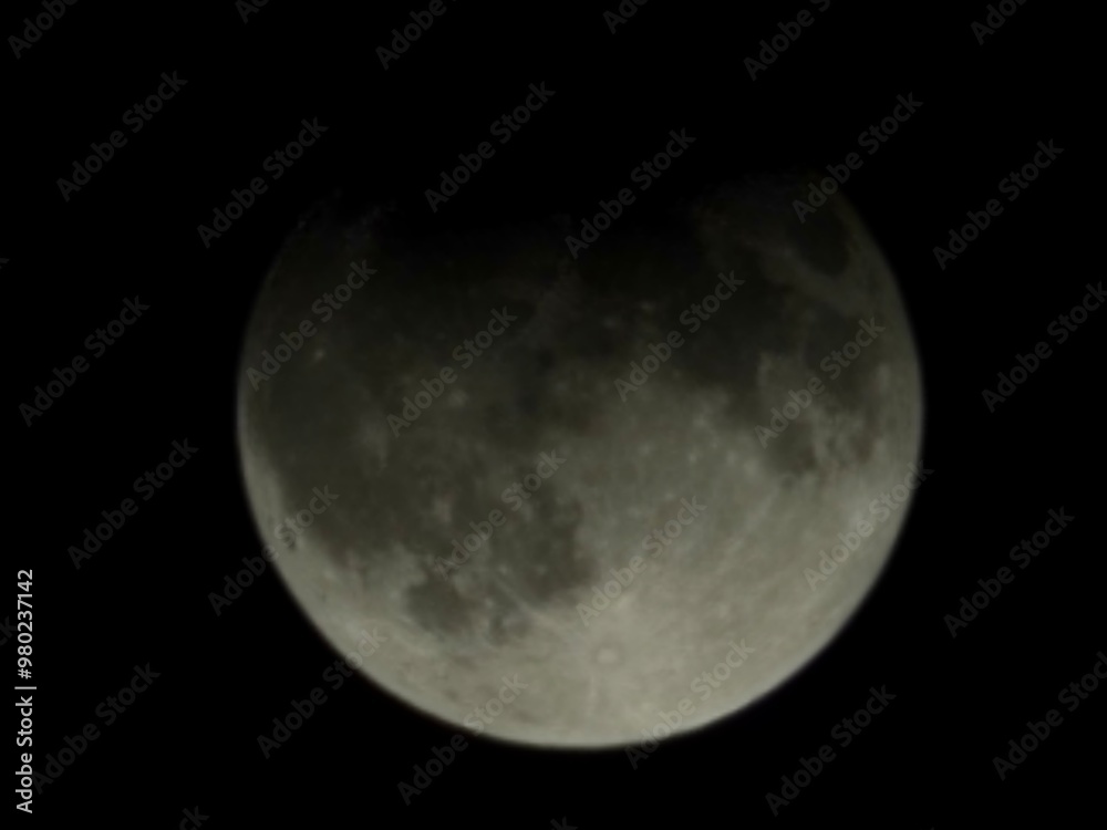 Fototapeta premium moon partial eclipse iowa 2024