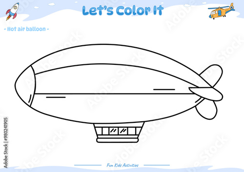 Lets color it Hot air balloon 3