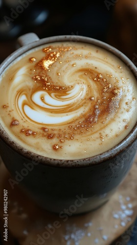 cosmic barista creation galactic swirls of coffee and cream form nebulae and star clusters in an astronomically inspired latte art masterpiece photo