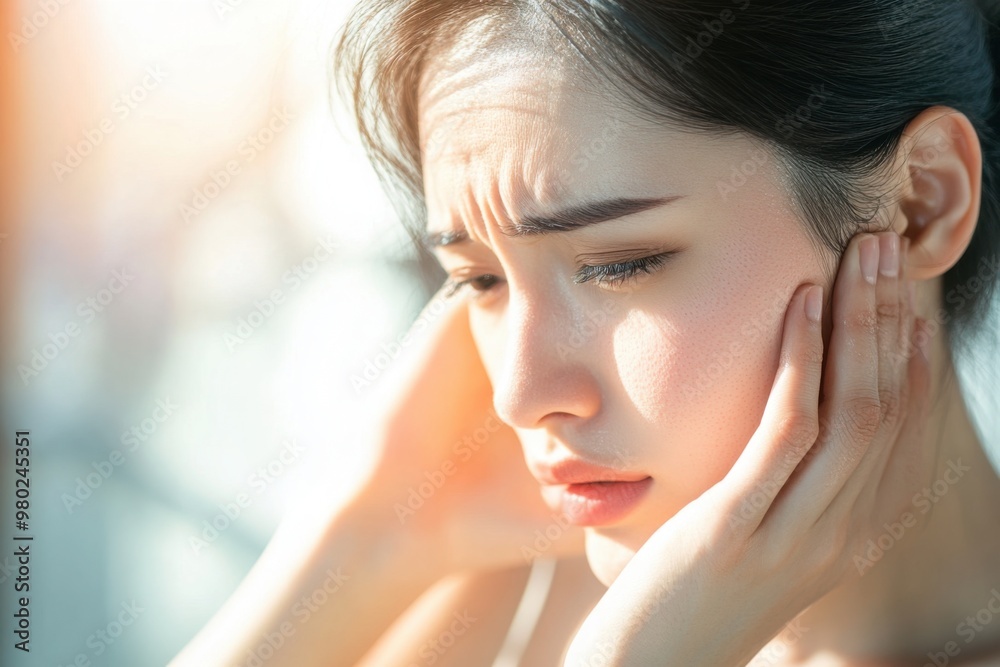 Naklejka premium Distressed Young Woman Feeling Anxious