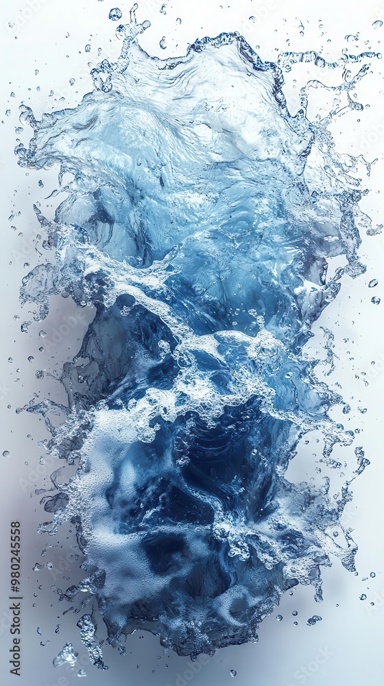 crisp blue water wave with white foam crest dynamic splash frozen in time isolated on pure white background crisp blue water wave with white foam crest dynamic splash frozen in time isolated on pure white background