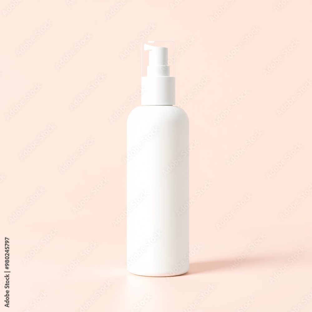 Blank white cosmetic skincare makeup bottle on pastel background. 3D Render Blank white cosmetic skincare makeup bottle on pastel background. 3D Render