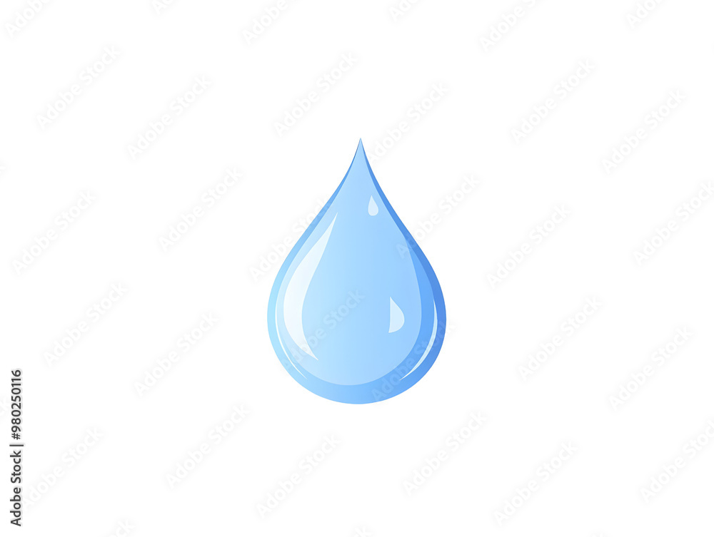 A clear blue water droplet, symbolizing freshness and purity. Ideal for nature, health, or environmental themes. A clear blue water droplet, symbolizing freshness and purity. Ideal for nature, health, or environmental themes.