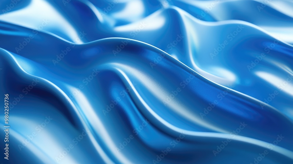 AI-generated 3D blue waves sweeping across an abstract background, creating a smooth, tech-inspired scene. No people or logos.