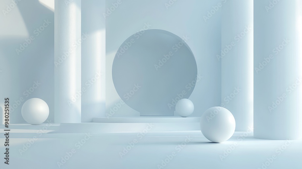 Detailed 3D shapes in an abstract form, floating in a futuristic, minimalist background with space for text. No people or logos. Detailed 3D shapes in an abstract form, floating in a futuristic, minimalist background with space for text. No people or logos.
