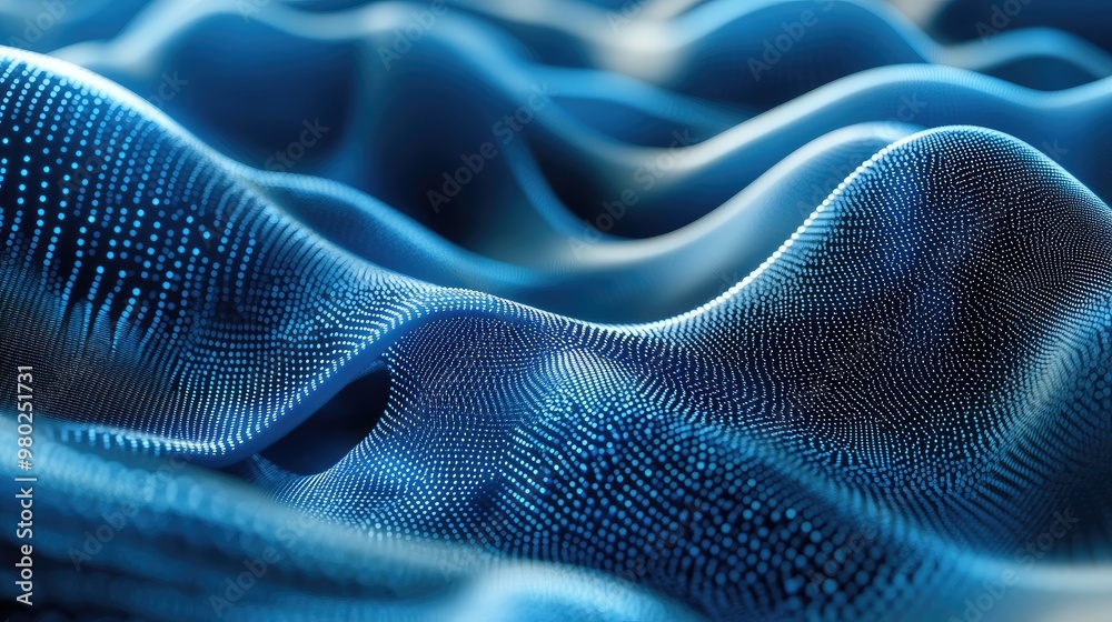 Fluid 3D blue AI waves gently curving across an abstract background, creating a tech-inspired aesthetic. No people or logos. Fluid 3D blue AI waves gently curving across an abstract background, creating a tech-inspired aesthetic. No people or logos.