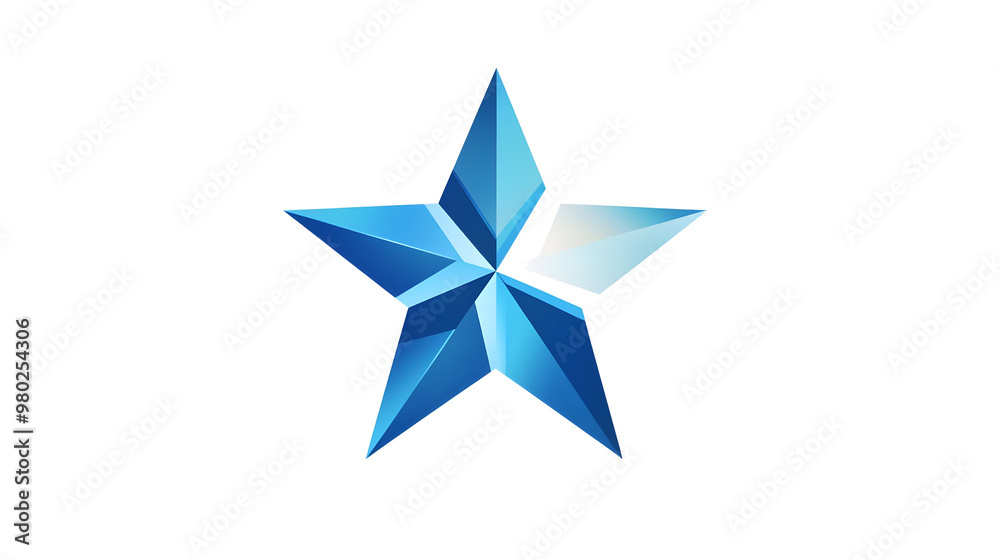 A vibrant blue star icon, representing creativity and success, perfect for various digital projects and designs.