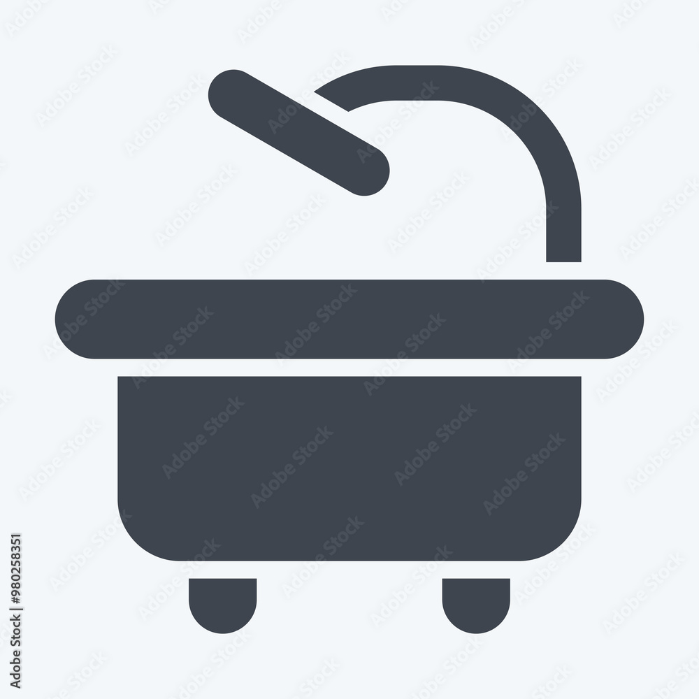 Icon Bathtub. related to Hygiene symbol. glyph style. simple design illustration Icon Bathtub. related to Hygiene symbol. glyph style. simple design illustration