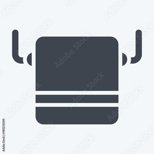 Icon Towel. related to Hygiene symbol. glyph style. simple design illustration