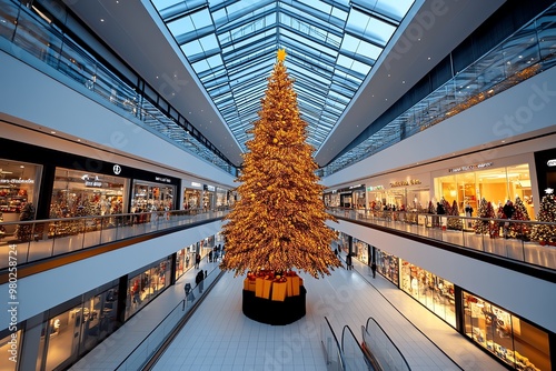 Mall marketing strategy focusing on holiday-themed events, like caroling, ice skating, and tree lighting ceremonies photo