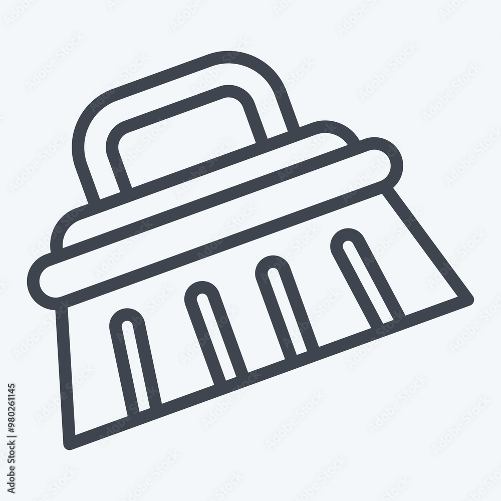 Icon Cleaning Brush. related to Hygiene symbol. line style. simple design illustration Icon Cleaning Brush. related to Hygiene symbol. line style. simple design illustration