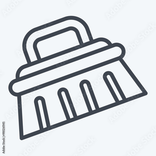 Icon Cleaning Brush. related to Hygiene symbol. line style. simple design illustration