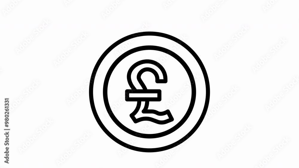 Animated, gold coin featuring pound coin, England money symbol, ideal for financial concepts, currency exchange, current money, economics, investment, banking, savings and investment concepts design p Animated, gold coin featuring pound coin, England money symbol, ideal for financial concepts, currency exchange, current money, economics, investment, banking, savings and investment concepts design p