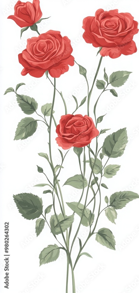 A beautiful arrangement of red roses with green leaves, perfect for celebrating love and nature's beauty.