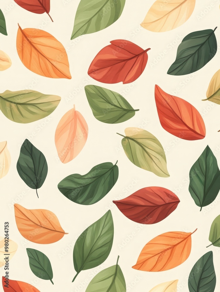 Obraz premium A colorful array of leaves in various shapes and sizes, perfect for autumn-themed designs and backgrounds.