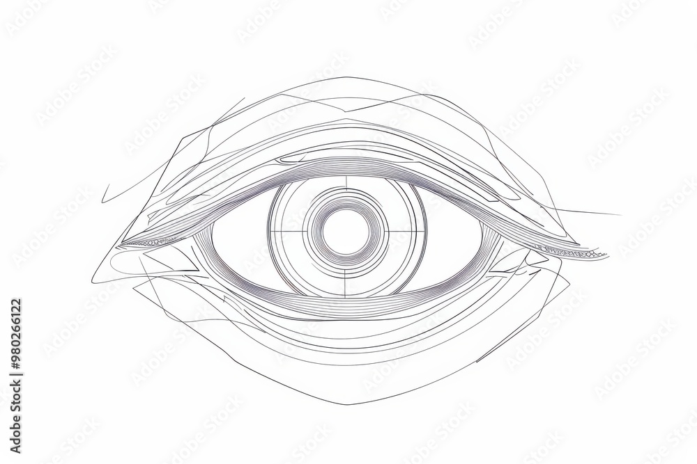 Fototapeta premium Divine eye: a simple outline symbolizing the gods' presence