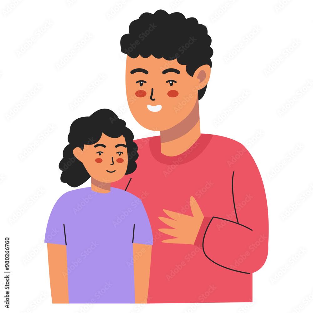 Fototapeta premium Happy Father's Day Illustration with Cartoon Design Style. Vector Character