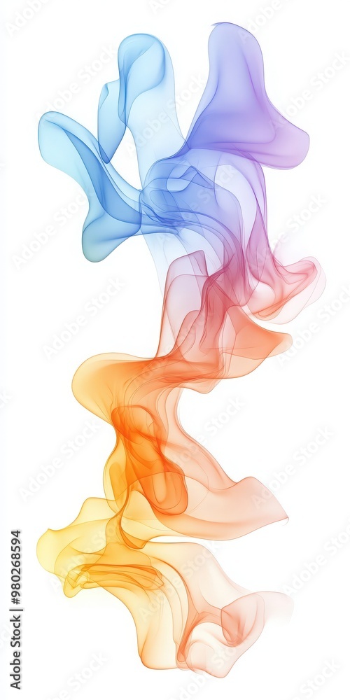 Obraz premium Colorful smoke abstract swirling design in vibrant hues, perfect for backgrounds or artistic projects.