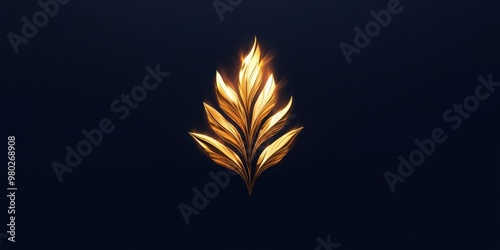 Elegant golden leaf design on a dark background, perfect for luxury branding or nature-themed projects.